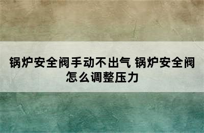 锅炉安全阀手动不出气 锅炉安全阀怎么调整压力